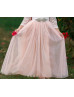 Ivory Lace Blush Pink Tulle V Back Wedding Flower Girl Dress Ivory Lace Blush Pink Tulle V Back Wedding Flower Girl Dress